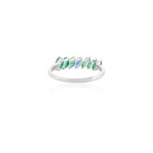14K Solid Gold Men's Marquise Emerald Sapphire Birthstone <b>Ring</b> <b>Resizable</b> Micro Insert - Product Image 6