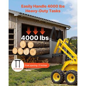 Forche per pallet per skid steer da 2600 libbre, telaio da 48 pollici, lame da 1 7/8 pollici, accessori e ricambi per carrelli elevatori - Product Image 2