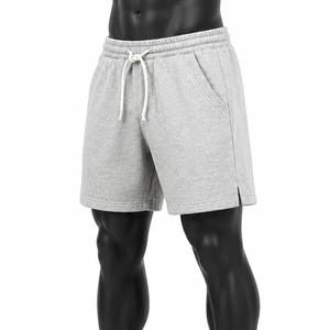 Shorts Bermuda Homme Gris en Coton de Haute Qualité avec Cordon de Serrage à la Taille et Poches Latérales Style Sport Décontracté 2026 - Product Image 1