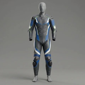 Combinaison de course moto intégrale avec protections CE, ensemble veste et pantalon en cuir pour motard, respirant, séchage rapide, équipement moto personnalisé - Product Image 1