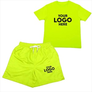 Wholesale Unisex Summer Tracksuit Set Quick Dry <b>Polyester</b> <b>T</b>-<b>Shirt</b> and Shorts Solid Color Casual Wear With Drawstring Closure - Product Image 3