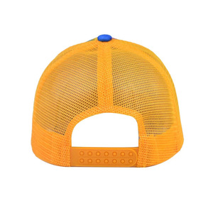 Casquette de baseball personnalisée multicolore tie-dye arc-en-ciel en maille jaune avec impression par sublimation, style vintage et fermeture snapback - Product Image 4