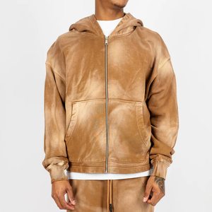 Sudaderas con capucha y cremallera personalizadas con logo y puños de punto acanalado para marcas de ropa masculina - Product Image 6