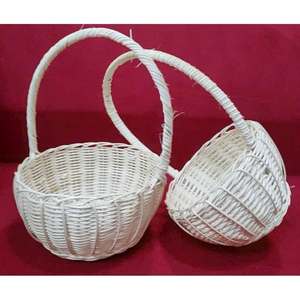 Cesta de Mimbre Plástico Vietnamita con Asas para Picnic, Arreglos Florales, Regalos de Boda, Almacenamiento en el Hogar y Exhibición de Flores - Product Image 1