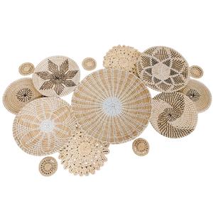 Decoración de cesta de pared redonda Bohemia hecha a mano con algas marinas y materiales de ratán estilo clásico para sala de estar de granja - Product Image 3