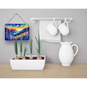 Multicolor Delphinium pared puerta colgante impresiones nuevo 8HX12W aluminio Metal signo Bar para cocina y baño decoración hogar placa - Product Image 3