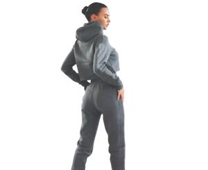 Sudadera Corta Personalizada para Mujer, de Invierno, de Forro Polar, Impermeable, de Poliéster y Algodón, de Secado Rápido, Transpirable, para Fitness, Servicio OEM, Frente - Product Image 2