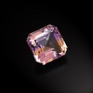 Ametrina AAA+ de 14x14.10mm, piedra facetada de corte cuadrado, ametrina bicolor natural, gema suelta semipreciosa, corte Ascher para joyería. - Product Image 2