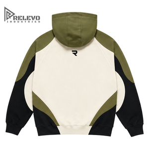 Sweat à capuche personnalisé OEM en molleton 100 % coton épais pour homme, coupe classique, broderie 3D en relief, manches raglan, poche, style streetwear - Product Image 2