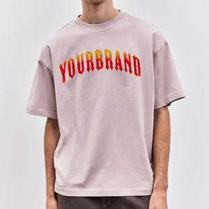 T-shirts pour hommes en coton peigné épais 300 g/m² de qualité supérieure, coupe ample, épaules tombantes, imprimés, couleur personnalisable - Product Image 1