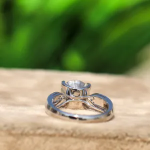 Meilleure collection de bagues en or blanc 18 carats pour mariage, bague originale en moissanite, design 3.75 TW à coupe claire pour fiançailles et anniversaire - Product Image 4