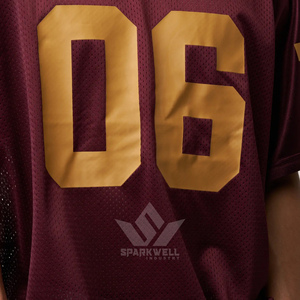 Maillot de football américain personnalisé pour homme, col en V, manches courtes, maille respirante, impression du numéro d'équipe, coupe décontractée, vêtements de sport pour adultes - Product Image 2