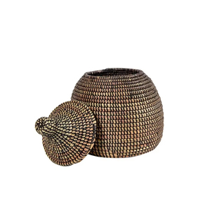 ตะกร้าหวายมีฝาปิดสำหรับเก็บของชิ้นเล็ก ตะกร้าเก็บของทำมือ ขายส่ง เป็นมิตรกับสิ่งแวดล้อม ผลิตในเวียดนาม - Product Image 1