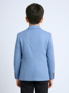 Chaqueta Blazer Azul Claro para Niños, Chaqueta Formal Texturizada para Eventos Escolares y Fiestas - Product Image 1