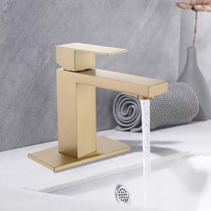Rubinetto Bagno Monocomando con Sensore T20 in Acciaio Inox Oro Spazzolato, Miscelatore Lavabo Monoforo - Non Spedibile nei Fine Settimana - Product Image 4