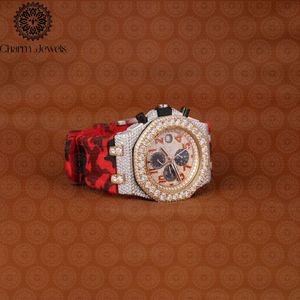 Charm_Jewels Luxury Stainless Steel Tonneau <b>Watch</b> 42mm Analog Sapphire Crystal <b>Diamond</b> Bezel Leather Band Quartz Movement - Product Image 5