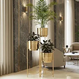 Traditional Design Matki Style Golden Metal Plant Pot Modern Table Planter Bowl for Home Decor <b>Mini</b> Flower for Gifting - Product Image 6