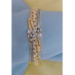 Fashionable Stylish Premium Quality CZ Gold Finish Bracelet for Women Girls AD Stones Zircon <b>Charm</b> Bracelet For Women - Product Image 2