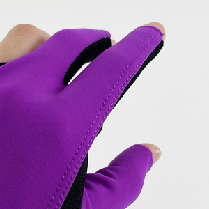 Gants de billard sans doigts 2026 les plus vendus, unisexe, violet, en polyester, à enfiler, pour droitier - Product Image 3