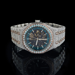 Montre pour homme en moissanite de luxe, bracelet en acier inoxydable, idéale pour les occasions professionnelles et formelles – Offre spéciale - Product Image 1