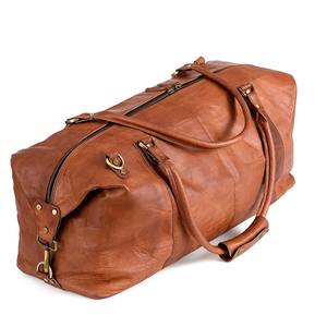 Sac de sport de luxe en cuir portable de haute qualité avec logo personnalisé, fermeture éclair, grand sac de voyage - Product Image 1