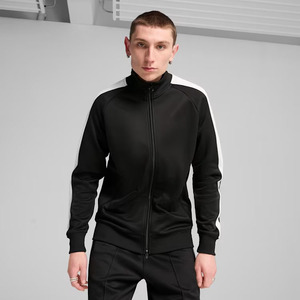 Wholesale <b>Men</b> Black Tracksuit with <b>White</b> Side Stripe Zip <b>Jacket</b> and Jogger Pants Two Piece Casual Sportswear Training Outfit Set - Product Image 1