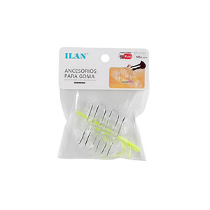 Clip trasparenti a forma di S ILAN per elastici, circa 100 pezzi, accessorio per la creazione di braccialetti - Product Image 1