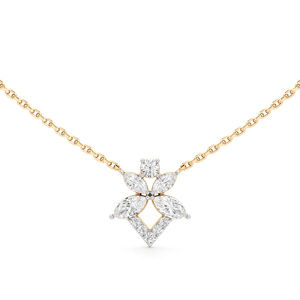 Collier pendentif fleur plaqué or 18 carats avec diamant taille marquise, chaîne de luxe pour femme - Product Image 3