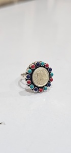Bague Queen Victoria avec pierres précieuses multicolores, argent naturel 925, bague cocktail bohème pour femme, bijoux, pierre au choix, la meilleure - Product Image 3