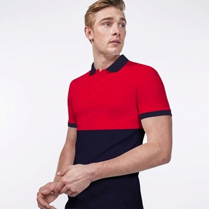 Polo à manches courtes pour homme, couleurs rouge et bleu marine, tissu Oxford en coton, style décontracté, vente en gros OEM - Product Image 1