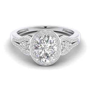 Bague solitaire REYES Classic Design en argent sterling 925, coupe ovale, moissanite 4,67 carats, pour femme, plaqué rhodium, bijoux fins - Product Image 1