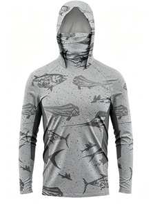 Chemise de pêche pour homme avec capuche, protection solaire UPF 50, polyester, séchage rapide, antibactérienne, anti-moustiques, personnalisable - Product Image 4