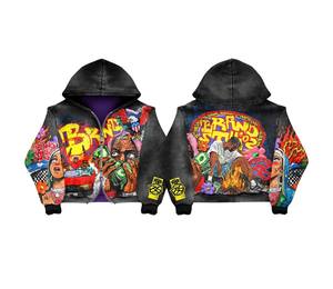 Sudadera con Capucha Personalizada para Mujer, 100% Algodón, 500 g/m², Gruesa, con Gráfico Bordado Recortado y Cierre Cuadrado con Detalle de Pedrería - Product Image 4