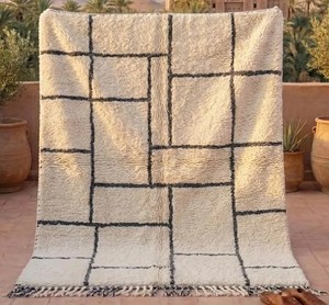 Hand Knotted Beni Ourain Moroccan Berber Rug 100% Wool Handmade Geometric Boho Area Carpet Custom Size Wholesale - Product Image 6