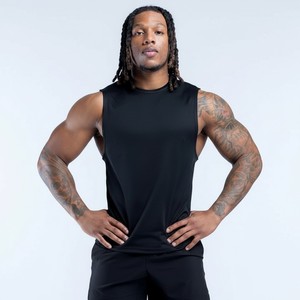 Camiseta sin mangas para hombre, ajustada, de secado rápido, para gimnasio, correr, chaleco deportivo, absorbe la humedad, venta al por mayor, OEM, logotipo personalizado - Product Image 6