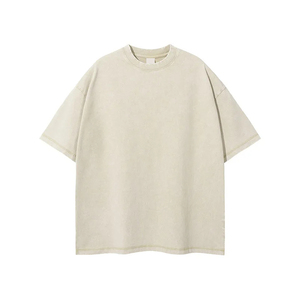 เสื้อยืดผู้ชายผ้าแคนวาสคุณภาพสูง 100% คอตตอน ซักกรด สีพื้น ปักโลโก้ได้ เป็นมิตรกับสิ่งแวดล้อม แห้งเร็ว ระบายอากาศดี แขนสั้น สำหรับฤดูร้อน - Product Image 2