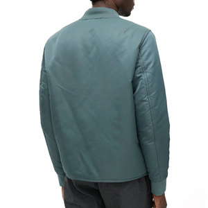 Chaqueta Bomber para Hombre, Color Verde Azulado, Cierre de Cremallera, Cuello Alto, Informal, Impermeable, para Invierno - Product Image 3
