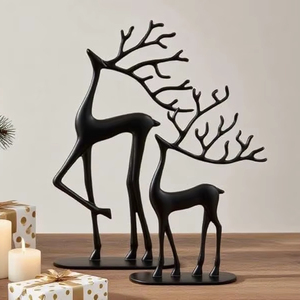 Unique Aluminum Reindeer Table Centerpiece With Decorative Metal Reindeer Sculpture For Holiday Dining Table Decoration - Product Image 1