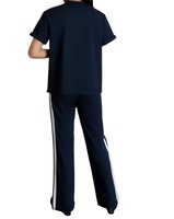 Ensemble 2 pièces pour femmes, t-shirt décontracté à col rond et manches courtes, pantalon de jogging, polyester/coton, écologique, toutes saisons