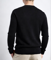Pull en cachemire pour homme, tricot torsadé, col rond, manches longues, coupe ajustée, respirant, anti-rétrécissement, anti-plis, avec lettre sur le devant, chaud et épais pour l'hiver