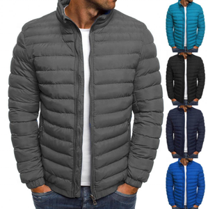 Chaqueta Acolchada para Hombre con Logotipo Personalizado, Chaqueta de Invierno Informal de Manga Larga con Capucha y Cuello Alto, Impermeable - Product Image 1