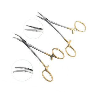 Pinzas Hemostáticas Quirúrgicas Dentales, Curvas y Rectas, con Bloqueo, de Acero Inoxidable - Product Image 2