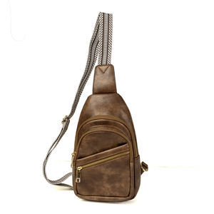 Custom Logo Leather <b>Crossbody</b> <b>Bag</b> Guitar Strap New Fashion Vintage Fanny Pack Chest <b>Bag</b> Women's <b>Summer</b> Spring Style Sling <b>Bag</b> - Product Image 1