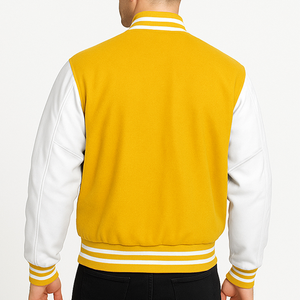 OEM Custom Coated Stand Collar Winter <b>Mens</b> Wool Varsity Jacket with Embossed Front Personalized Design New Condition - Product Image 6