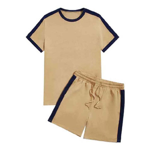 Conjuntos de Verano Personalizados al por Mayor para Hombre, 2 Piezas, Camiseta de Manga Corta y Pantalones Cortos de Algodón, HECHO POR HS 2027 - Product Image 2