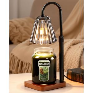Lámpara Calentadora de Velas Negra Yankee con Temporizador, Regulador de Intensidad y Altura Ajustable, Regalos para el Día de San Valentín o Cumpleaños para Él - Product Image 1