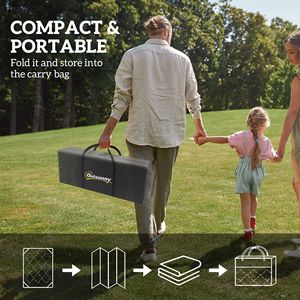 Tappeto da Esterno Reversibile Blu e Bianco con Bordo a Rombi 8FT X 10FT, Impermeabile in Plastica Intrecciata con Borsa per il Trasporto - Product Image 4