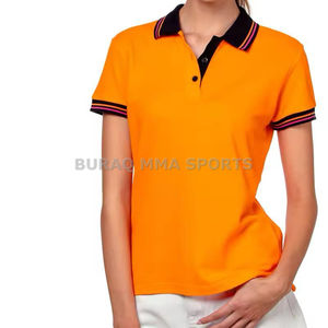 Polo de mujer de manga corta de secado rápido, informal, con cuello de punto, corte regular - Product Image 1