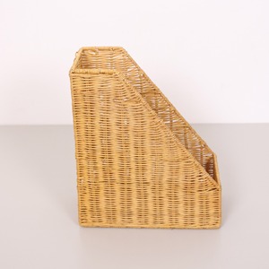 Office desk accessory supplies <b>hand</b>-weave rattan <b>file</b> organiser baskets magazine holder basket - Product Image 6