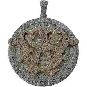 Colgante de Moissanita con Signo Zodiacal Géminis, Colgante Hip Hop Iced Out de Plata 925, Colgante de Cumpleaños, Joyería de Géminis, Joyería de Astrología - Product Image 3